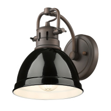 Golden 3602-BA1 RBZ-BK - Yep by Golden Lighting Duncan 1-light Vanity in Rubbed Bronze and Black shade